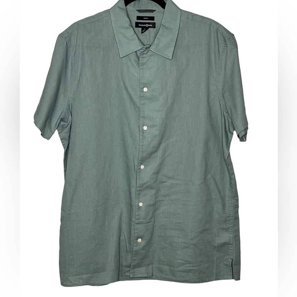 Treasure & Bond Linen Blend Button Down Shirt Sz Large